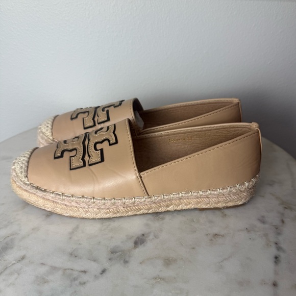 Tory Burch Ines Espadrille Platform Goat Leather Tan Size 8 Like New! - Picture 4 of 8